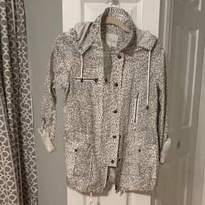 Joie Gray Leopard Print Utility Jacket